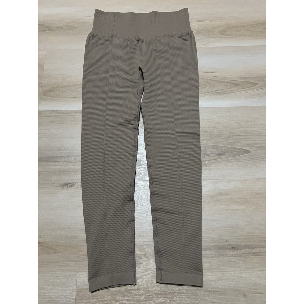 Zyia Active Taupe Firm & Free Seamless Legging 7/8 Tan Size XL Textured